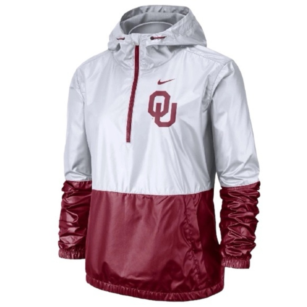 OKLAHOMA SOONERS QUARTER ZIP ANORAK PULLOVER JACKET LARGE